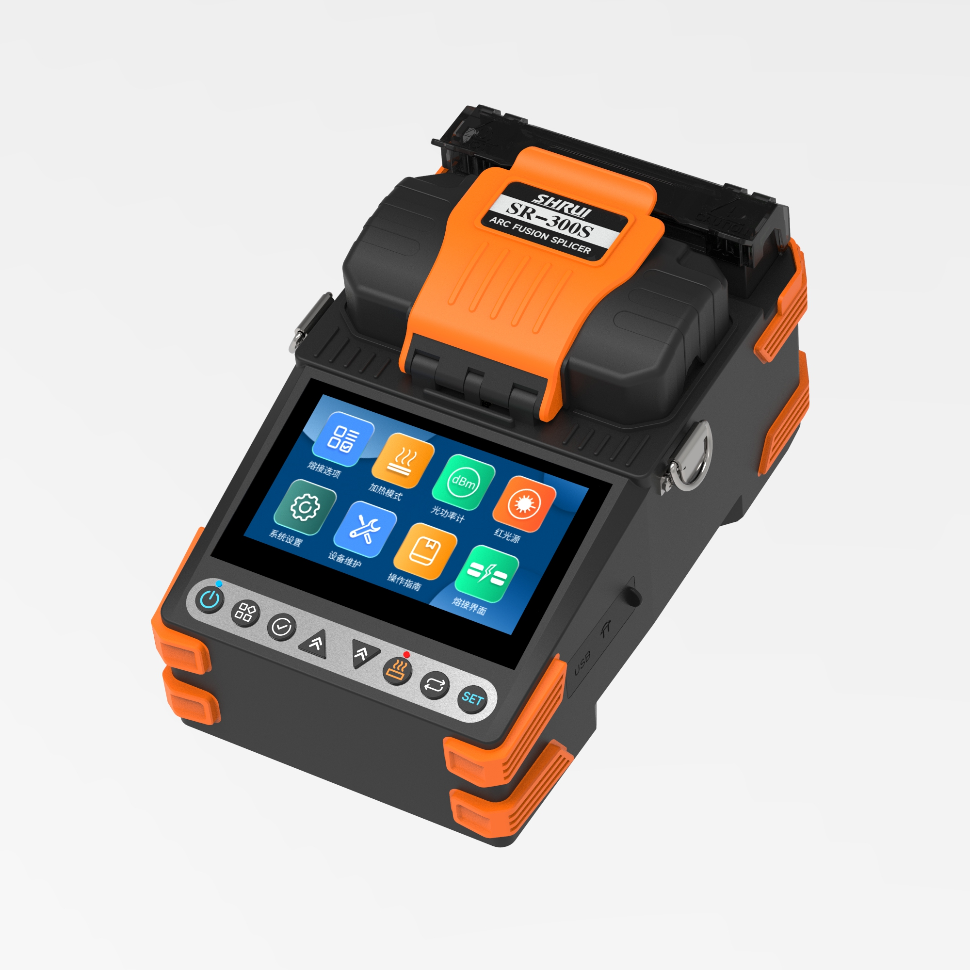 New SR-300S Fusion Splicer Auto Preheating Touch Screen with OPM&VFL